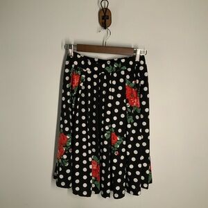 LuLaRoe Black and White Polka Dot Skater Skirt